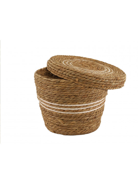 декоративные акссесуары KOOPMAN BASKET SET CATTAIL LEAF ROUND