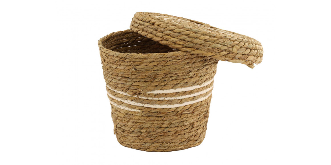декоративные акссесуары KOOPMAN BASKET SET CATTAIL LEAF ROUND