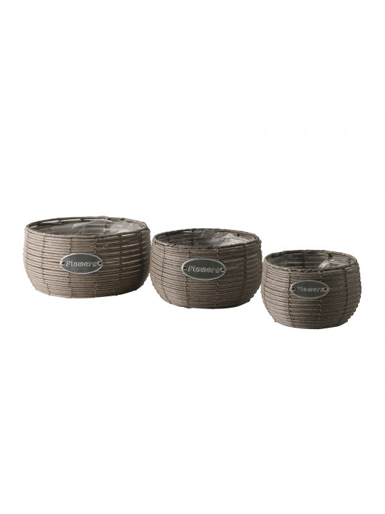 decorate objects KOOPMAN FLOWERPOT SET 3PCS TAUPE