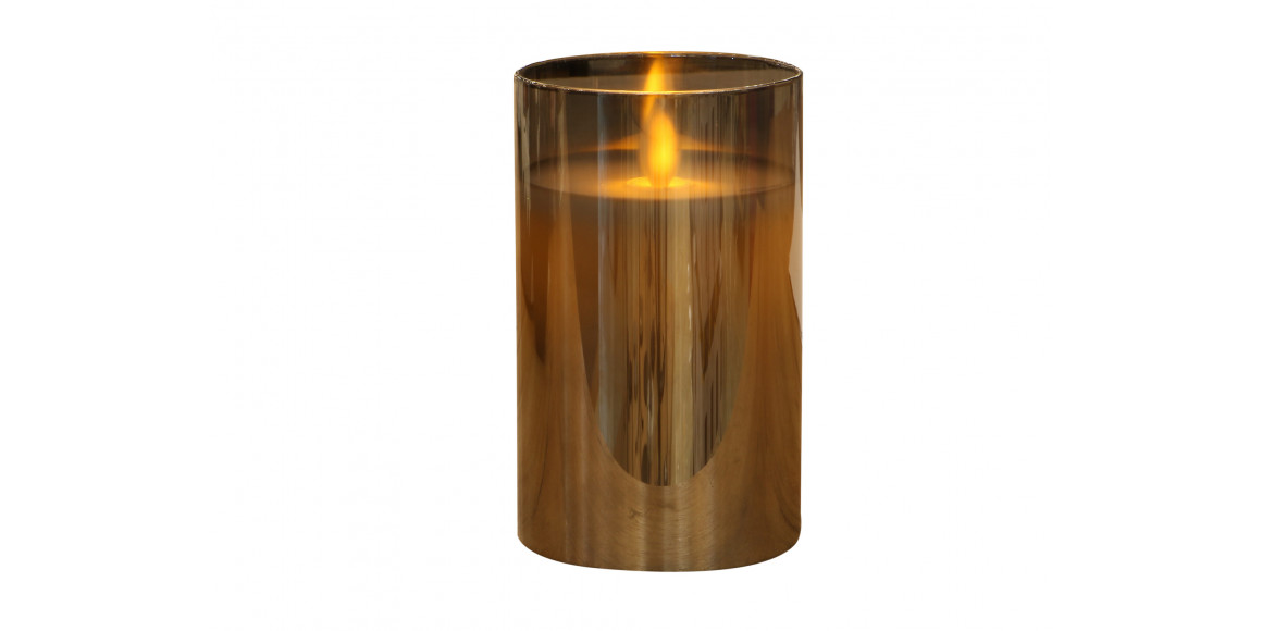 декоративные акссесуары KOOPMAN LED CANDLE IN GLASS 125MM GREY