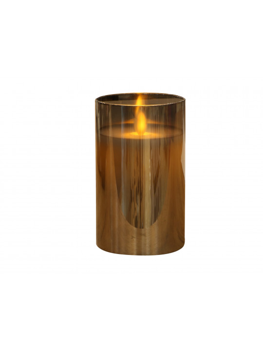 decorate objects KOOPMAN LED CANDLE IN GLASS 125MM GREY