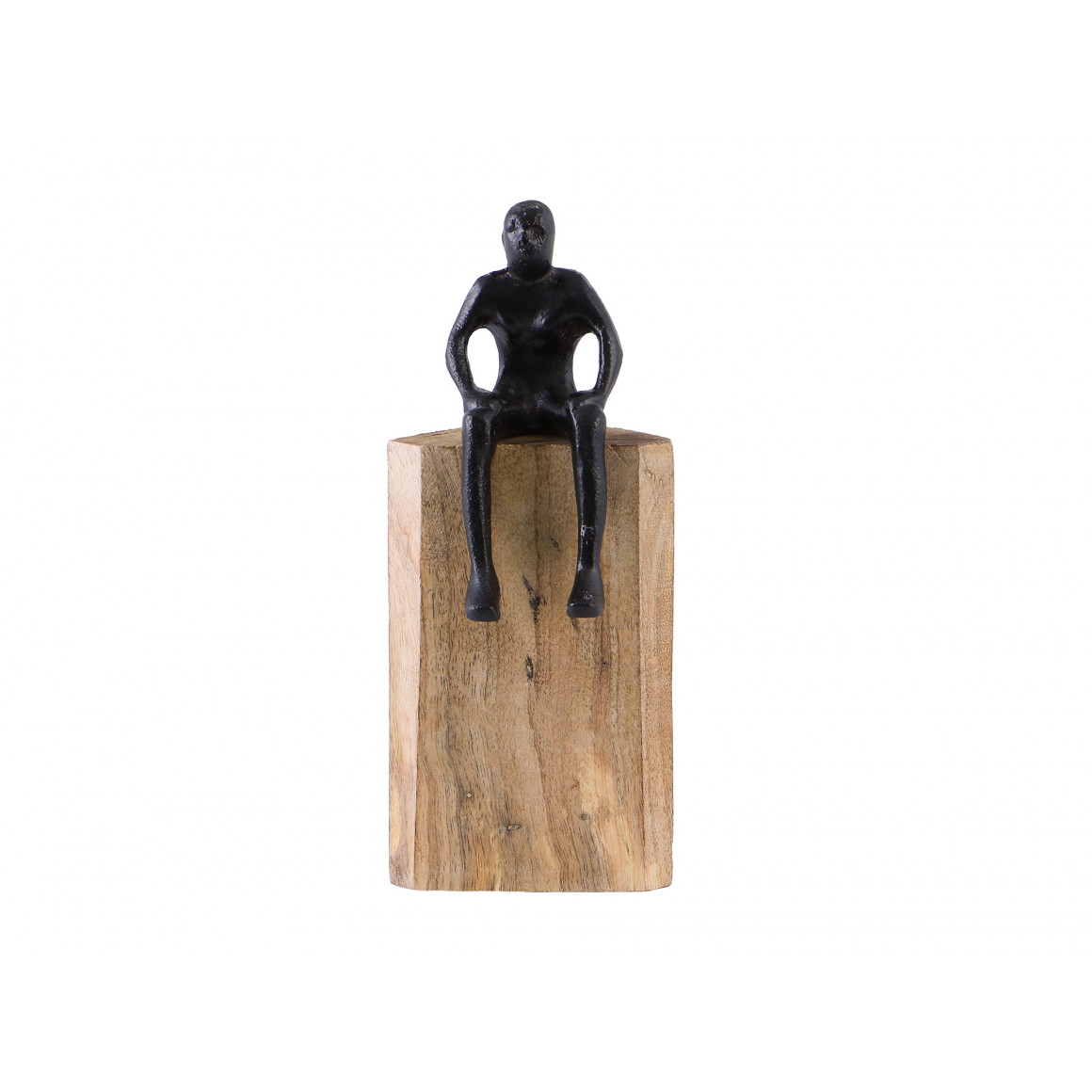 decorate objects KOOPMAN STATUE ON WOOD BLOCK 23CM