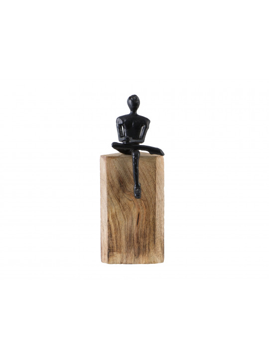 decorate objects KOOPMAN STATUE ON WOOD BLOCK 23CM