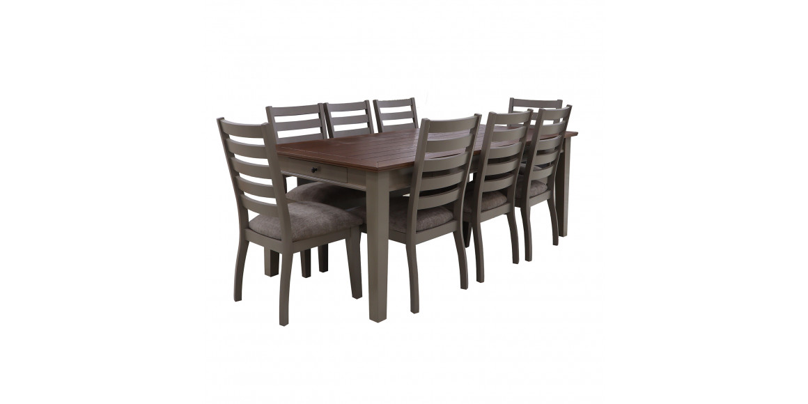dining set HOBEL DORA 1+8 GREY/CH SHO599/2 (10)