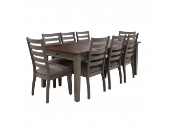 სასადილო გარნიტური HOBEL DORA 1+8 GREY/CH SHO599/2 (10)