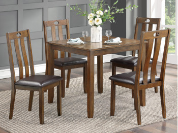 dining set HOMELEGANCE FEDORA 5746 1+4 BROWN