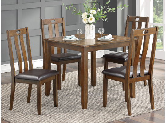 dining set HOMELEGANCE FEDORA 5746 1+4 BROWN