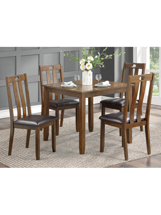 dining set HOMELEGANCE FEDORA 5746 1+4 BROWN