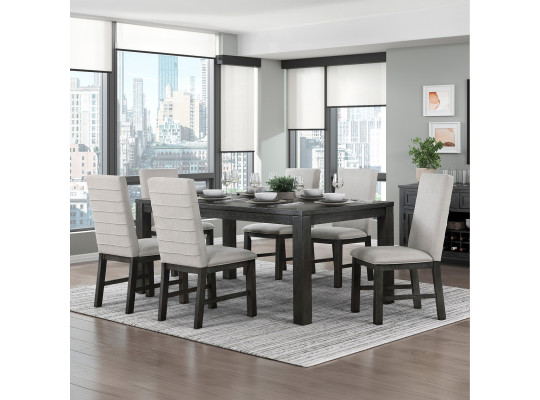 dining set HOMELEGANCE FRIENDLY 5759-72/S 1+6 BLACK