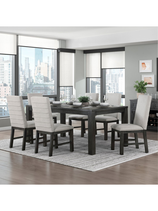 dining set HOMELEGANCE FRIENDLY 5759-72/S 1+6 BLACK