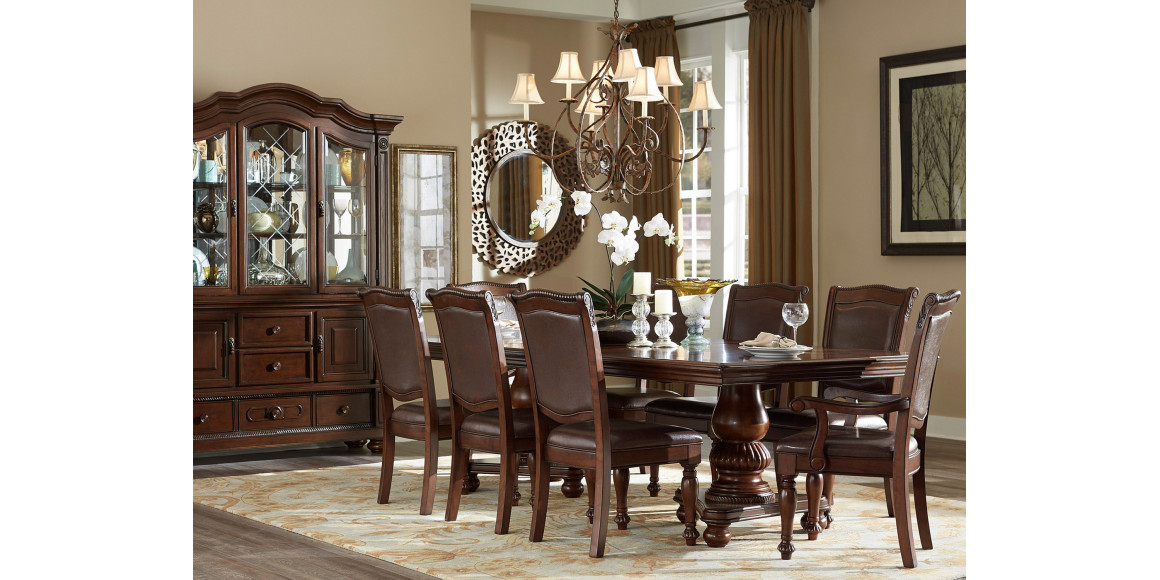 dining set HOMELEGANCE SAGA 5473-103/B/A/S 1+2+6 BROWN (6)