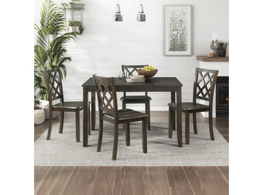 dining set HOMELEGANCE SALOME 5892 1+4 BROWN