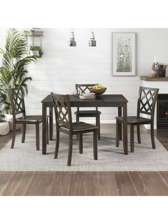 dining set HOMELEGANCE SALOME 5892 1+4 BROWN