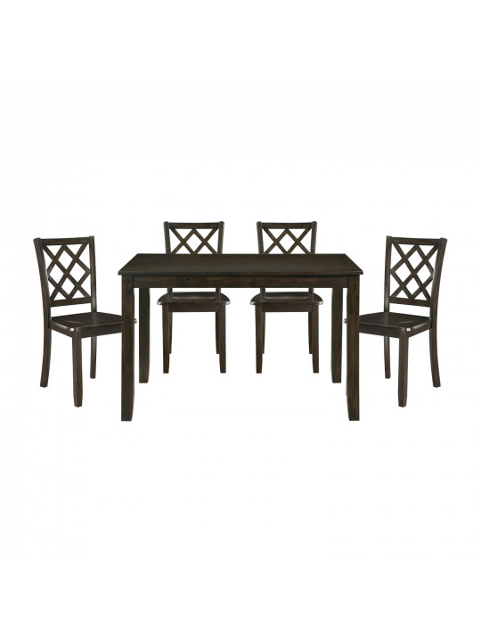 dining set HOMELEGANCE SALOME 5892 1+4 BROWN