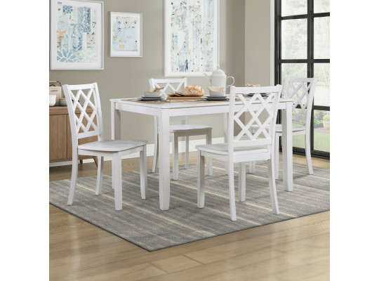 dining set HOMELEGANCE SALOME 5892WT 1+4 WHITE