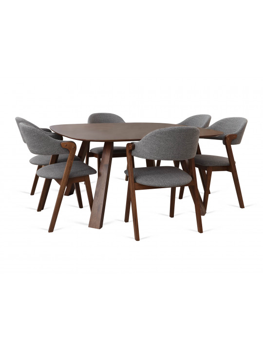 dining set IVORIE ABAASA 3349/1348 1+6 NATURAL WALNUT