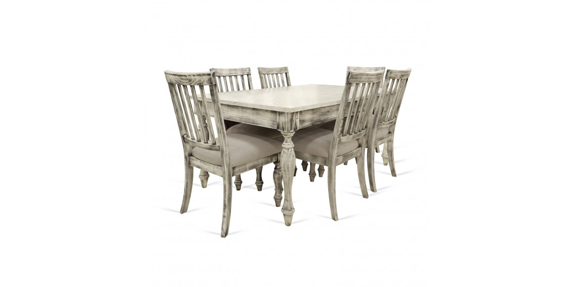 столовый гарнитур HOBEL JANZEN 1+6 DT ANTIK GREY/CH BUKLE 9 (7)