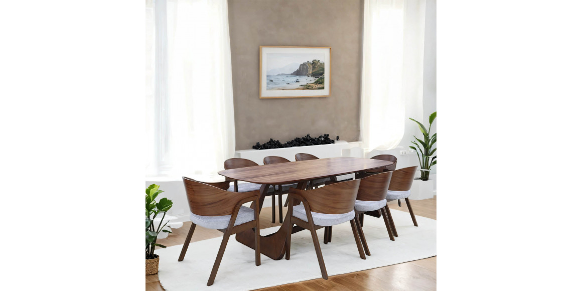 столовый гарнитур IVORIE LILIANA 3377/1382 1+8 NATURAL WALNUT