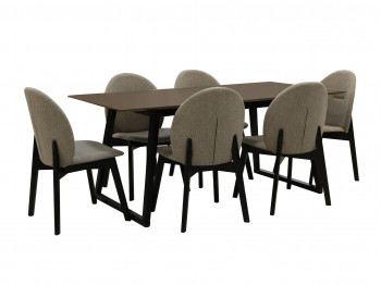 dining set IVORIE MAEENA 3260/1225 1+6 NATURAL WALNUT BLACK