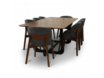 столовый гарнитур IVORIE VEOLIA 3370/1372 1+8 WALNUT/BLACK