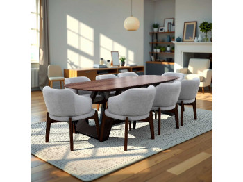 столовый гарнитур IVORIE ALETA 3377/1393 1+8 NATURAL WALNUT