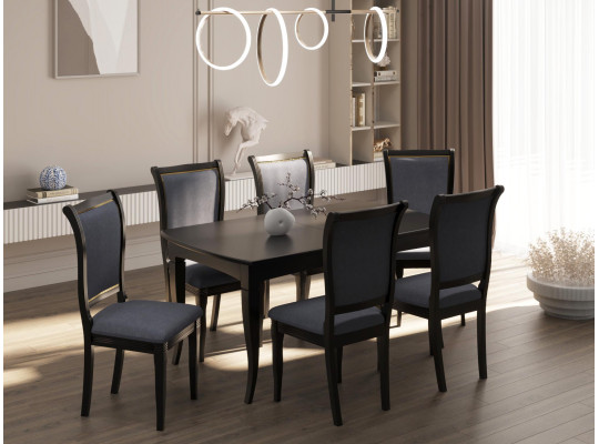 სასადილო მაგიდა VEGA 06A (90X160X200) CHOCOLATE PIGMENT (1)