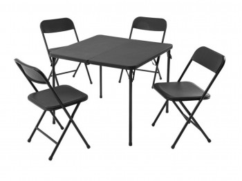 садовый гарнитур KOOPMAN FOLDING TABLE 4 CHAIRS BLACK