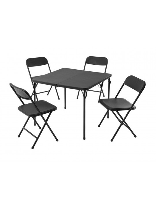 садовый гарнитур KOOPMAN FOLDING TABLE 4 CHAIRS BLACK