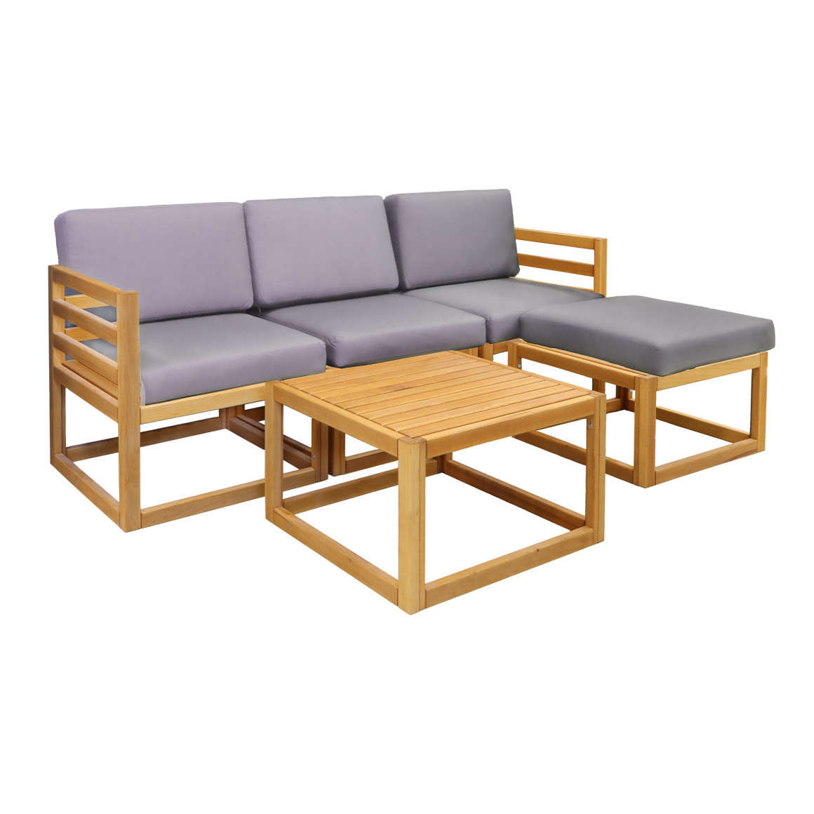 ბაღის გარნიტური HOBEL CORNER DECK WOOD TIK/LIGHT GREY (5)