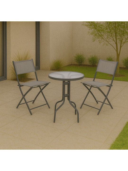ბაღის გარნიტური KOOPMAN GARDEN FURNITURE SET 3PCS