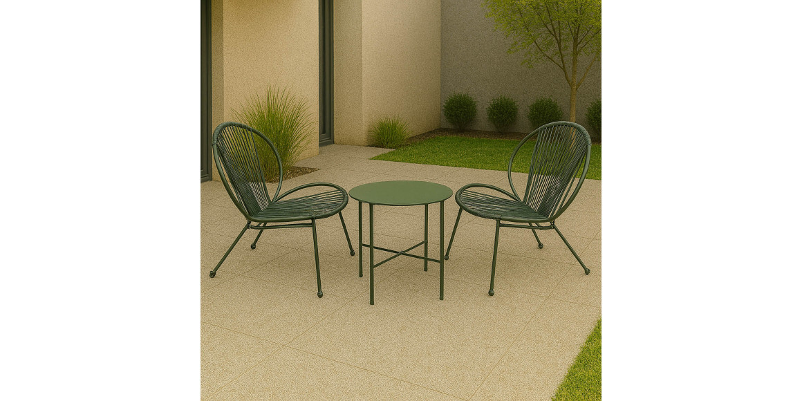 садовый гарнитур KOOPMAN GARDEN FURNITURE SET 3PCS GREEN