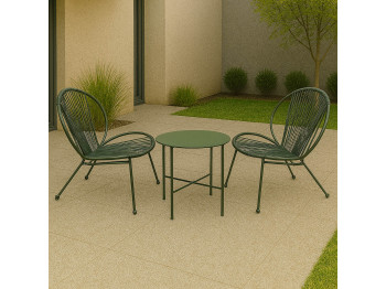ბაღის გარნიტური KOOPMAN GARDEN FURNITURE SET 3PCS GREEN