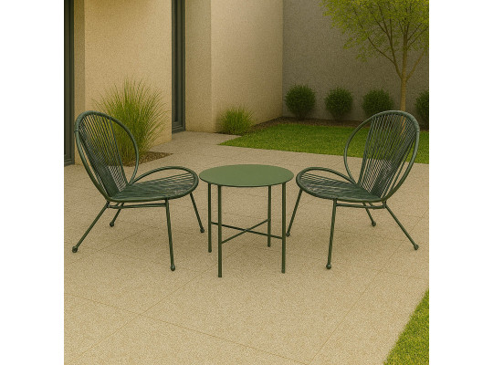садовый гарнитур KOOPMAN GARDEN FURNITURE SET 3PCS GREEN