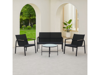garden set KOOPMAN GARDEN FURNITURE SET 4PCS BLACK