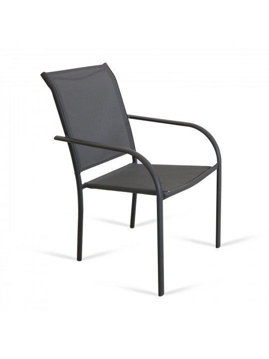 garden set KOOPMAN SET 1+2 TABLE GLASS DIA 60CM BLACK