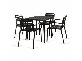 садовый гарнитур KOOPMAN SET 1+4 TABLE 76X76CM NON WOOD/CHAIR PP