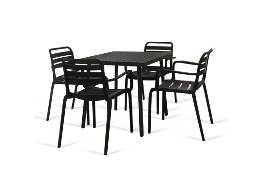 garden set KOOPMAN SET 1+4 TABLE 76X76CM NON WOOD/CHAIR PP