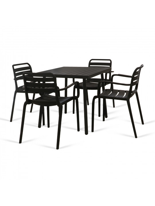 garden set KOOPMAN SET 1+4 TABLE 76X76CM NON WOOD/CHAIR PP