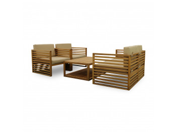 garden set HOBEL REEF 1+2+1+1 WOOD TIK/DARK GREY (4)