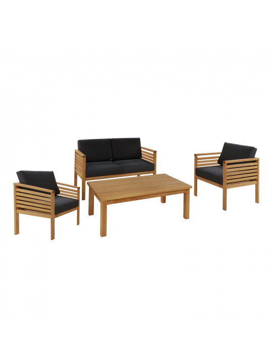 garden set HOBEL SAILOR 1+2+1+1 WOOD TIK/DARK GREY (4)