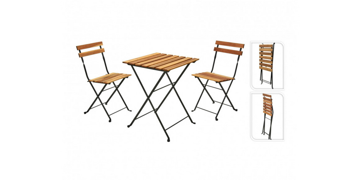 садовый гарнитур KOOPMAN BISTRO SET BLACK FRAME 3PC (F1)