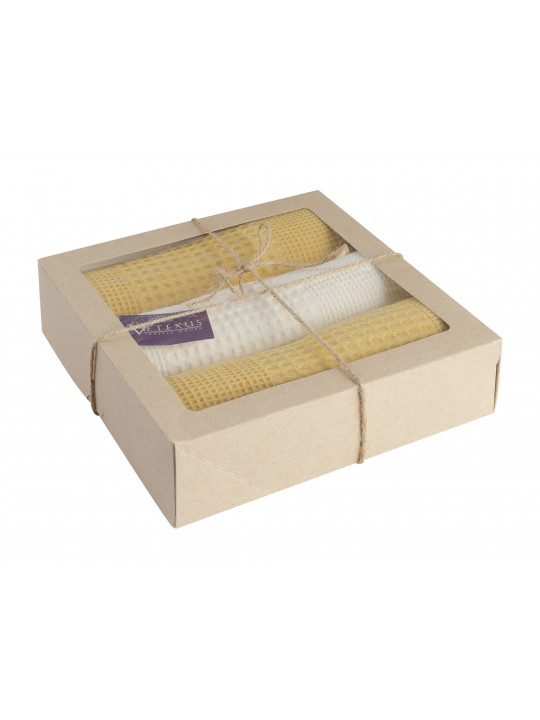 набор кухонных полотенец VETEXUS VDS BOX 3PC MILK WITH YELLOW 45X70