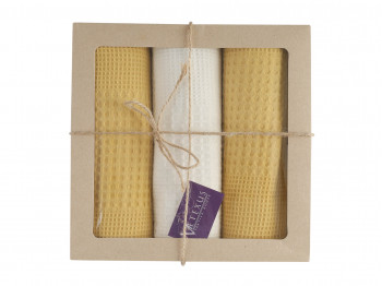 kitchen towel set VETEXUS VDS BOX 3PC MILK WITH YELLOW 45X70 (660134)