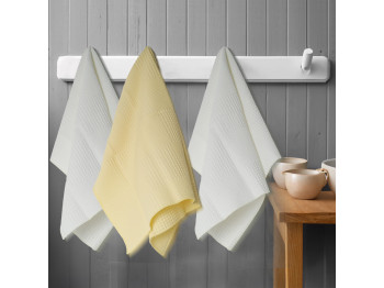 kitchen towel set VETEXUS VDS 3PC MILK WITH LIME 50X70 (689692)