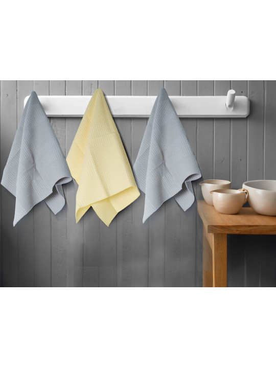 kitchen towel set VETEXUS VDS 3PC SKY BLUE WITH LIME 50X70 (664033)