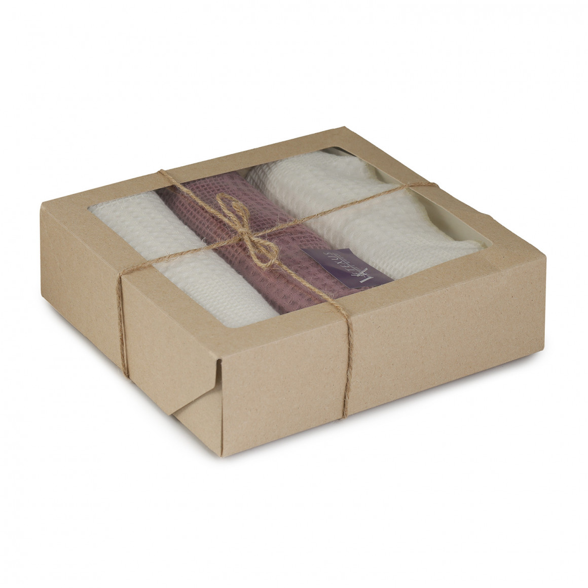 kitchen towel set VETEXUS VDS BOX 3PC MILK WITH DUSTY PINK 45X60 (725888)
