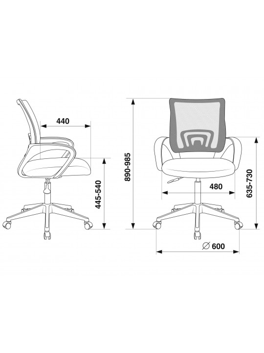 office chair BYUROKRAT CH-695NLT/DG/TW-04/TW-11 (1)