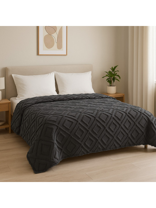 bed cover RESTFUL NAKI01 180X250 DARK GREY