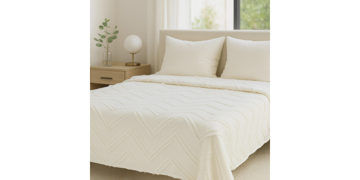 გადასაფარებელი RESTFUL NAKI01 180X250 LIGHT CREAM