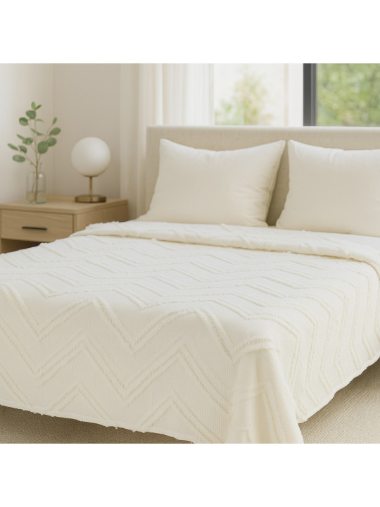 bed cover RESTFUL NAKI01 180X250 LIGHT CREAM